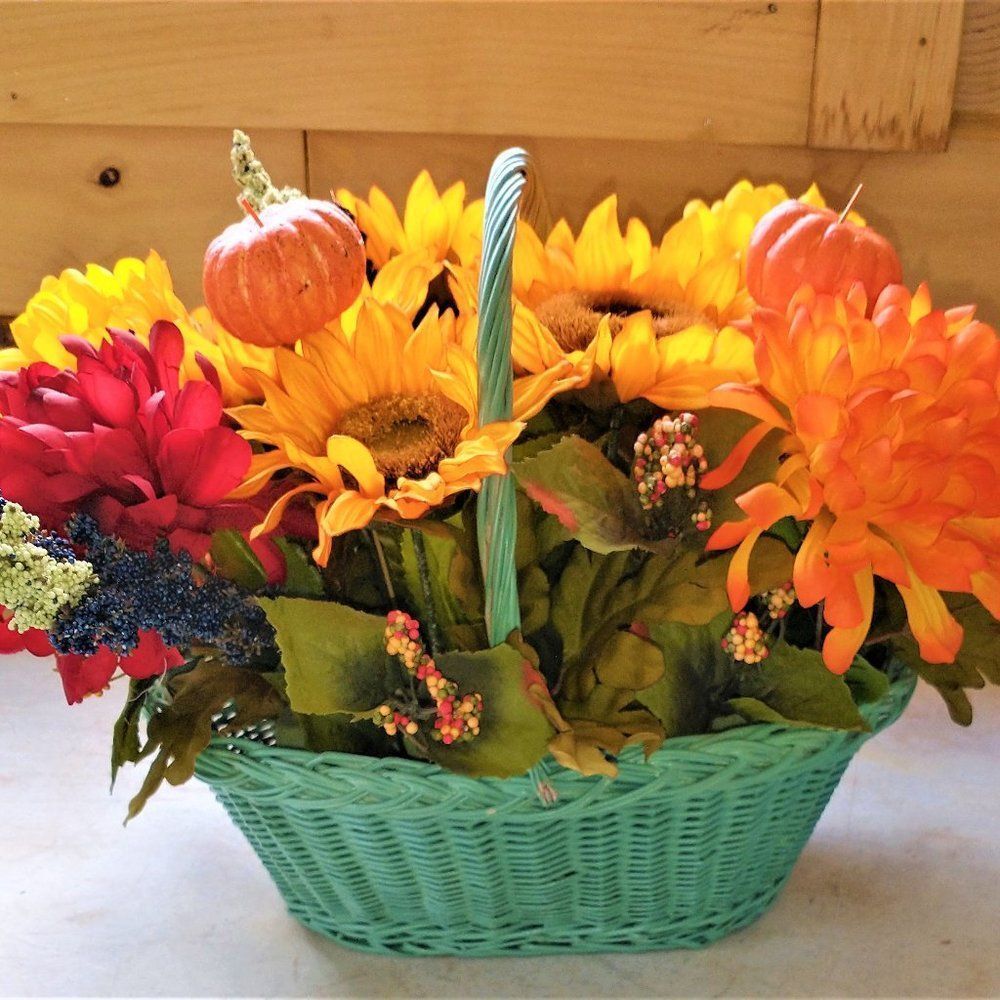 Hand Crafted Floral Centerpiece Fall Decoration Flower Table Arrangement